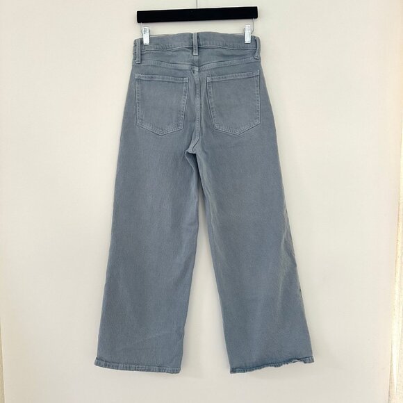 Banana Republic Womens Wide Leg Crop Jeans Size 27/4 Tall Blue Gray High Rise - Picture 2 of 9